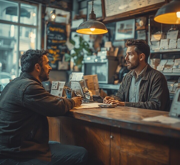 Man signing up to Subscription Service