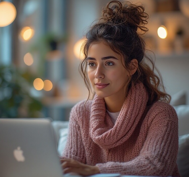 Woman signing up for Subscription